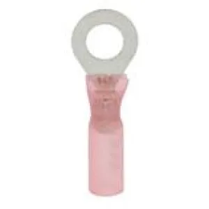 #16-14AWG 1/4" Stud Heat Shrink Insulated Ring Terminals, 25 pack