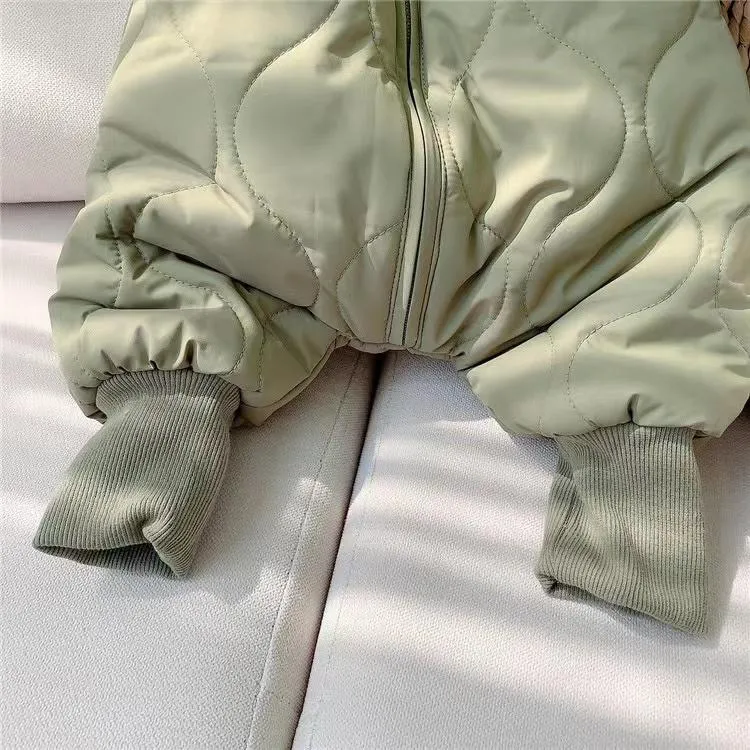 Baby Bear Quilted Plush Romper Coat