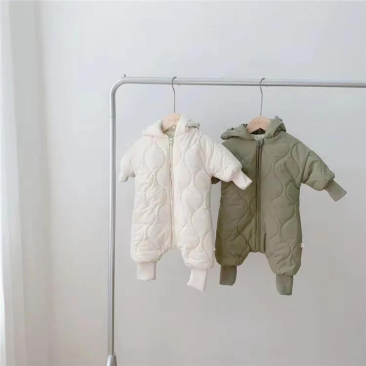 Baby Bear Quilted Plush Romper Coat