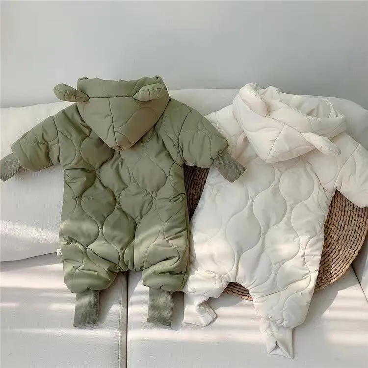 Baby Bear Quilted Plush Romper Coat