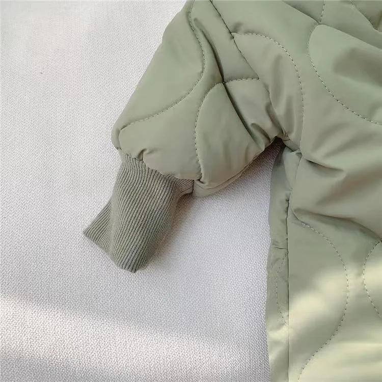 Baby Bear Quilted Plush Romper Coat