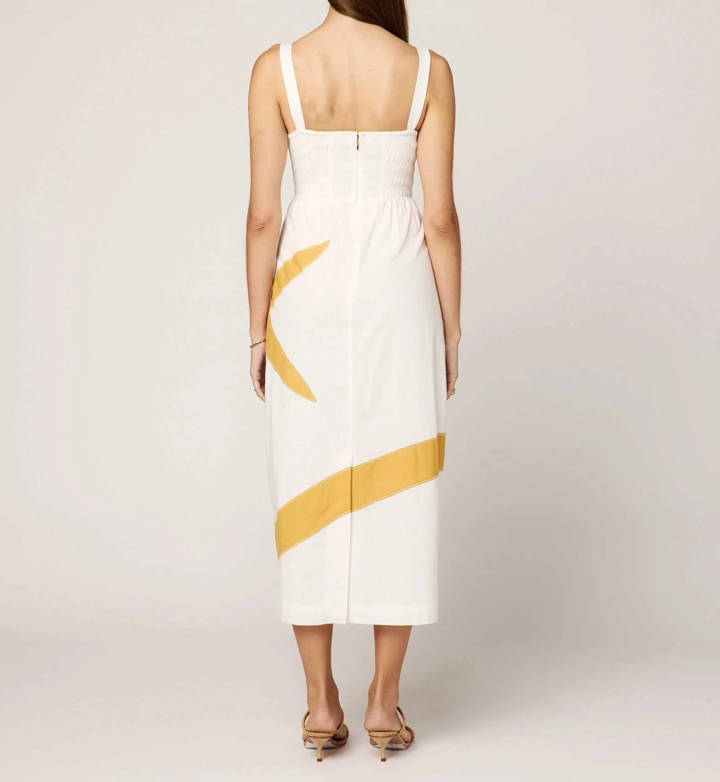 Brie Midi Dress | Ivory/Ochre