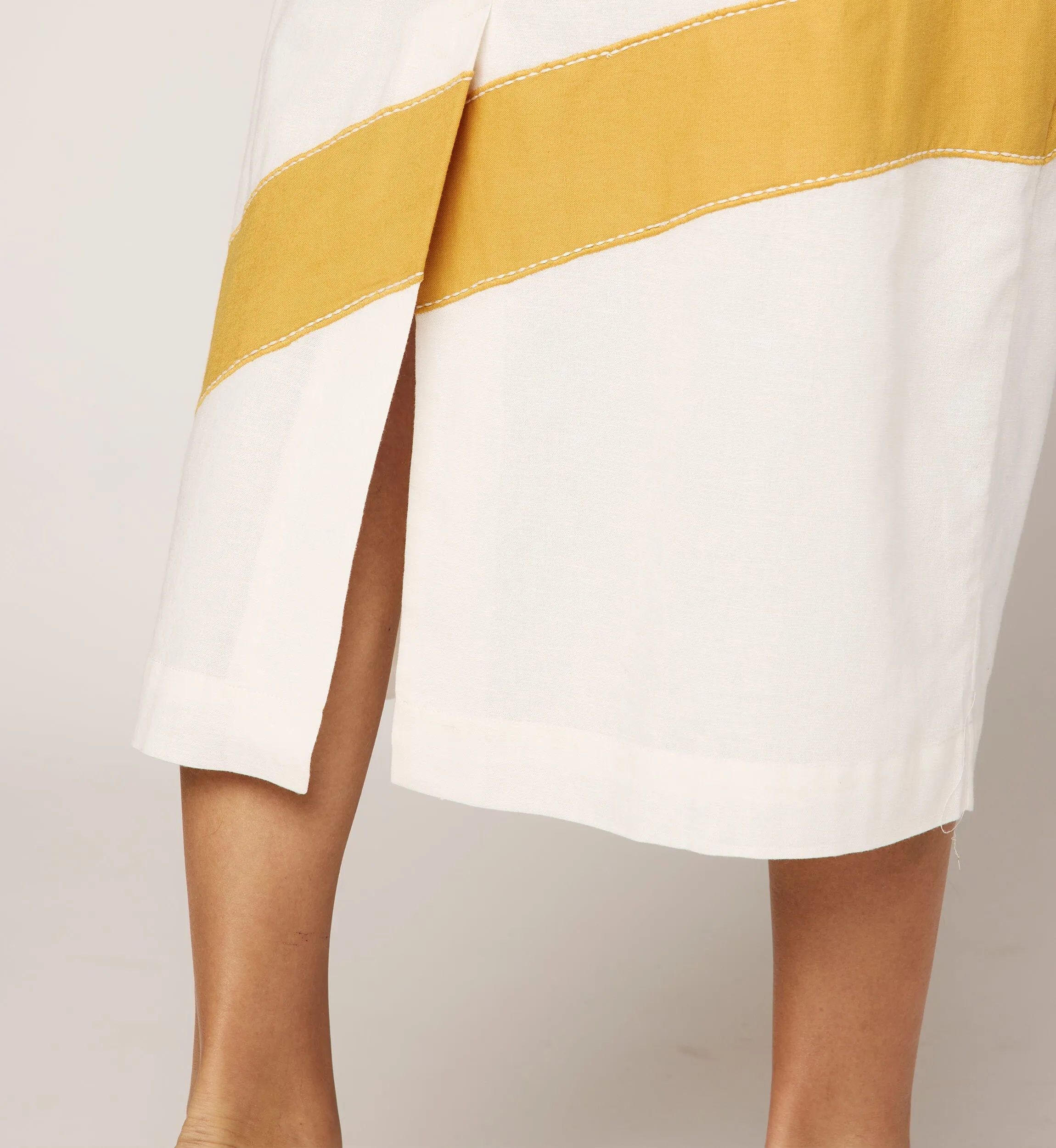 Brie Midi Dress | Ivory/Ochre