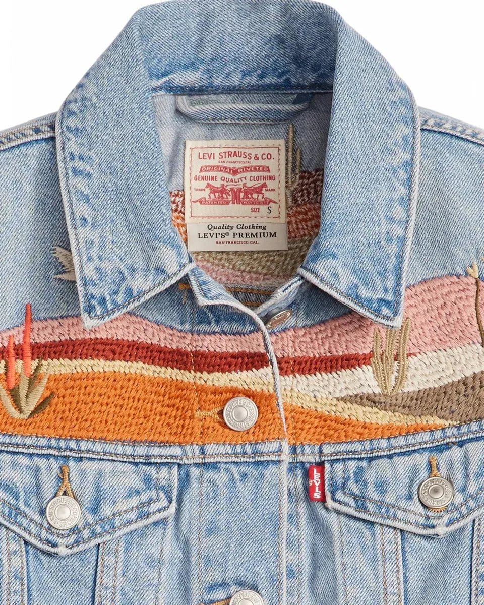 Gilet Xs Ricamato in Denim
