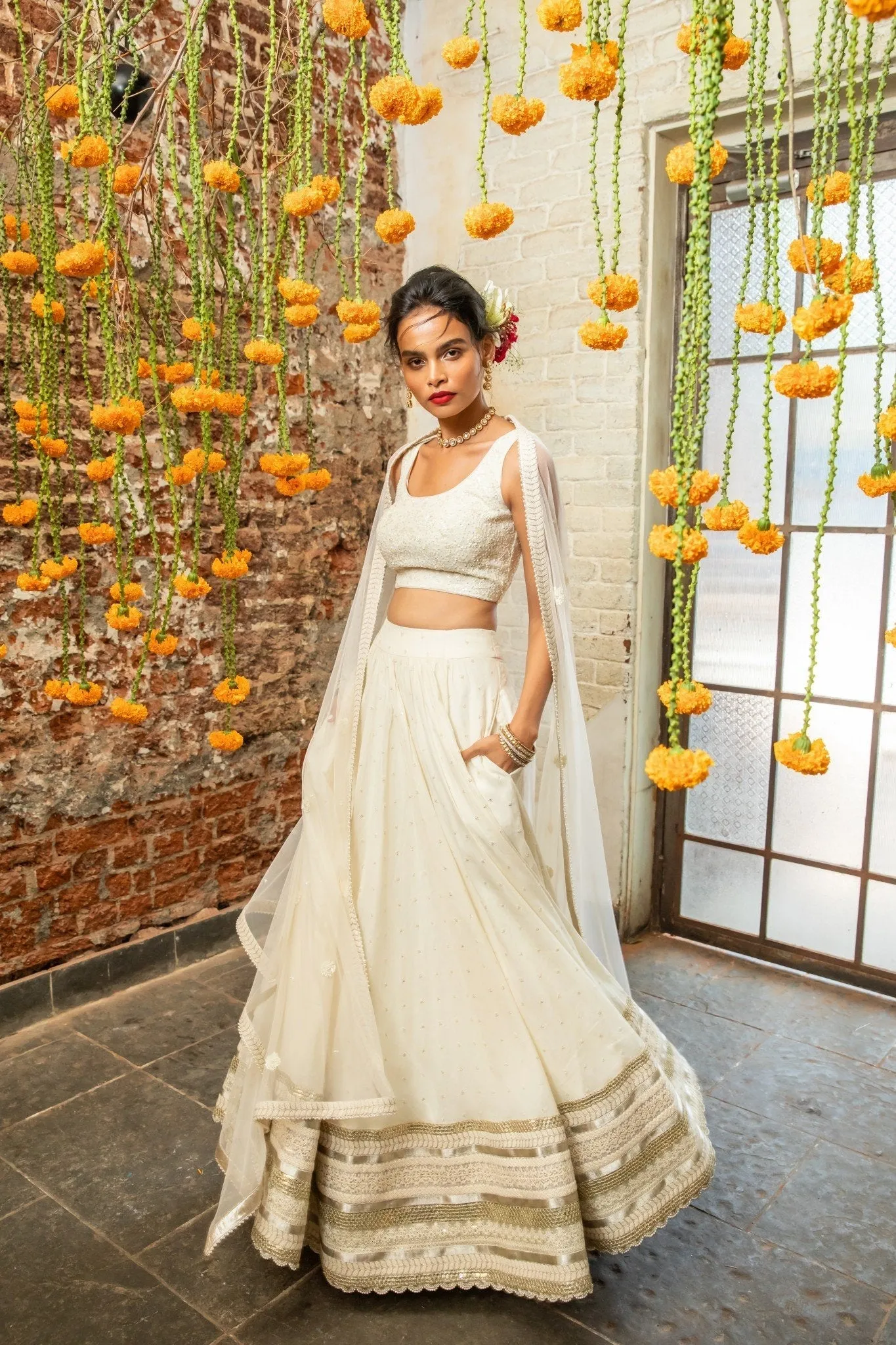 Ivory Blouse N Ivory Lehenga  Elegant, Timeless for Every Occasions