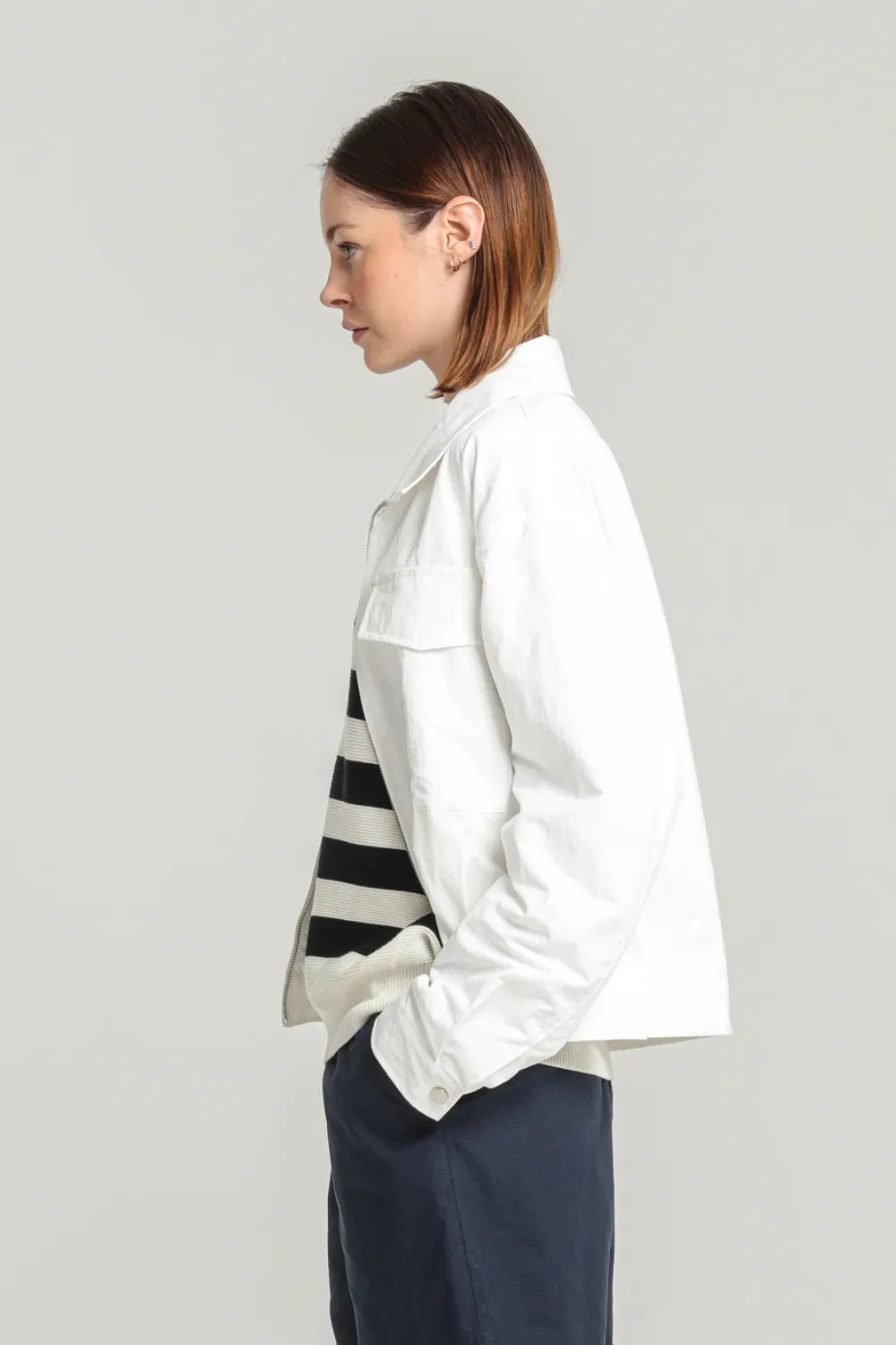 Le Mont St. Michel Vaffeta Jacket- Off White