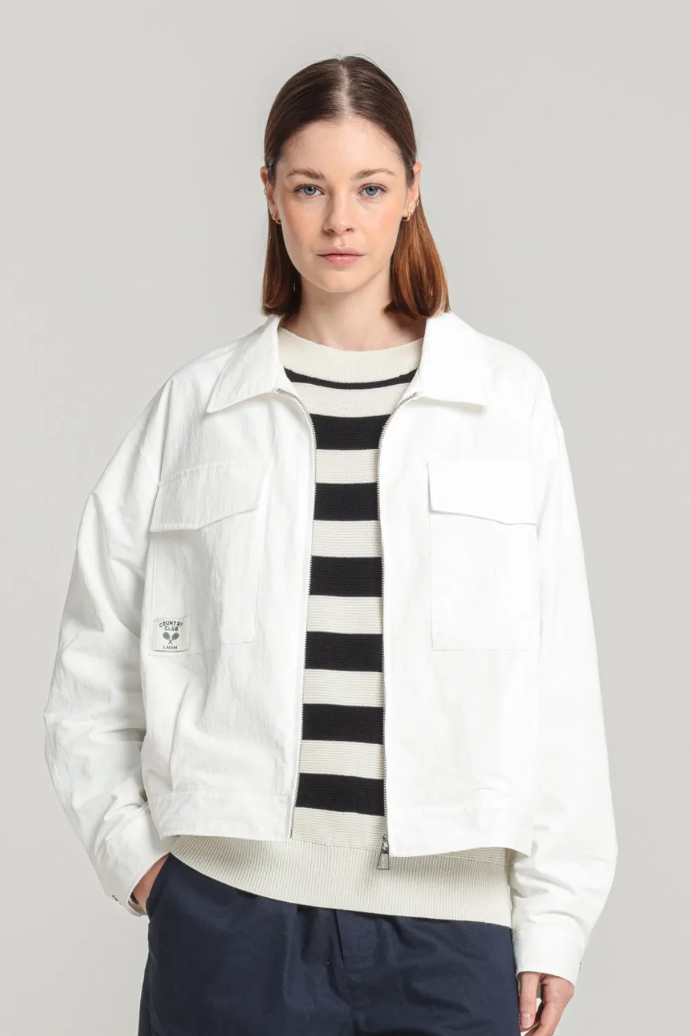 Le Mont St. Michel Vaffeta Jacket- Off White