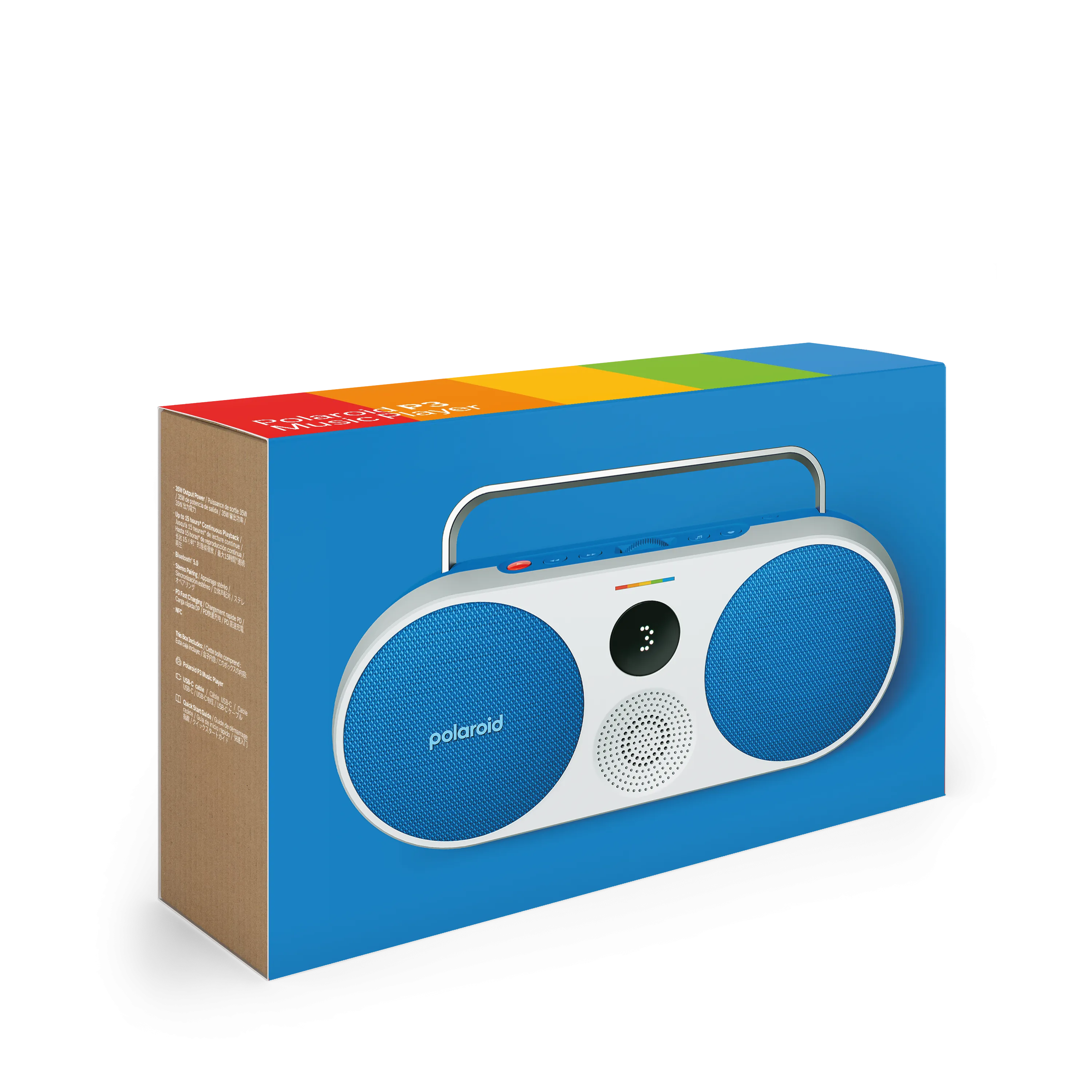 POLAROID P3 Music Player Bluetooth Wireless Portable Speaker - Blue & White