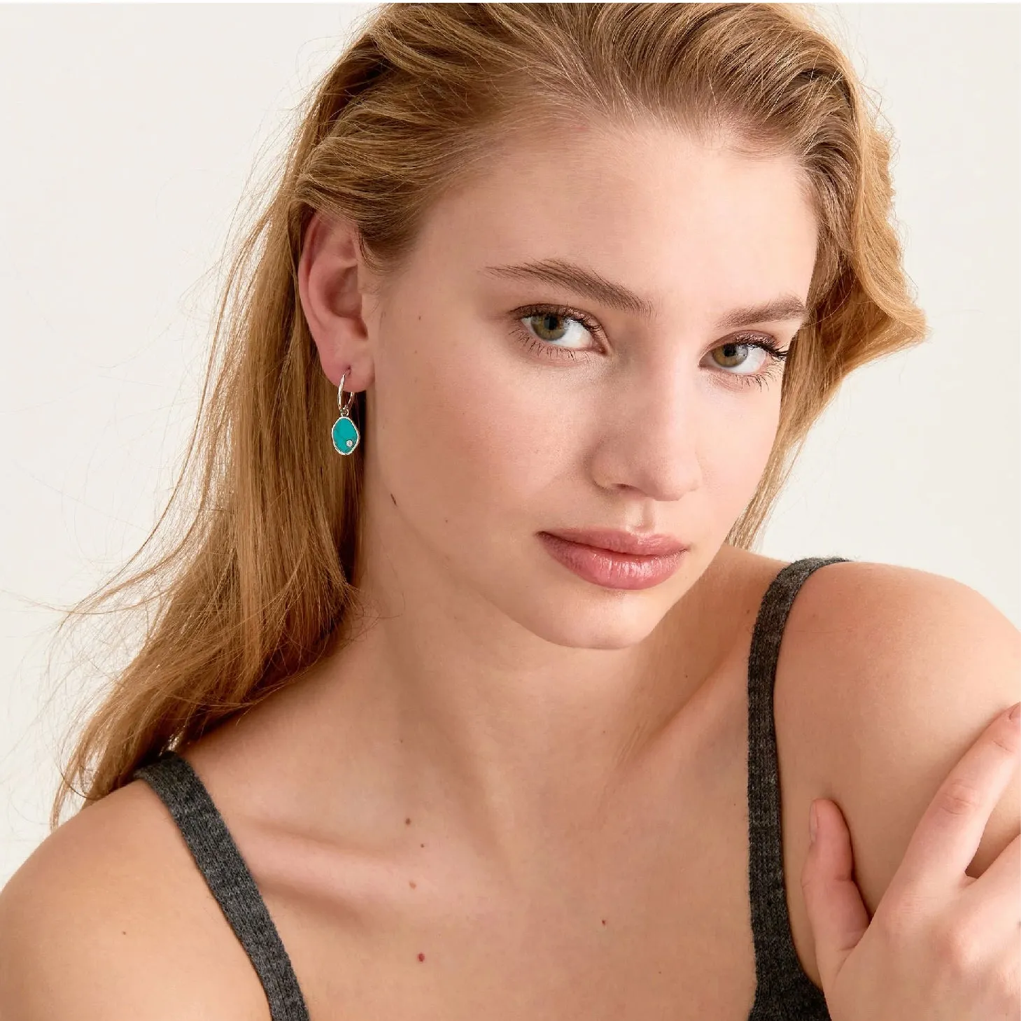 Tidal Turquoise Mini Hoop Earrings